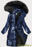 Lesklá zimná bunda - Granat