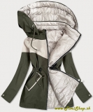 Dvojfarebná obojstranná prechodná bunda - Khaki-béžova