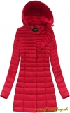Dlhá prechodná bunda s odopínateľnou kapucňou - Červena