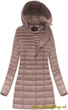 Dlhá prechodná bunda s odopínateľnou kapucňou - Ružova