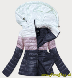 Prechodná trojfarebná bunda - Biela-ružova-granat