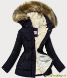 Dámska zimná bunda - Granat-béžova