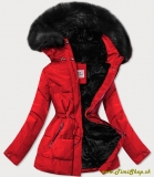 Dámska zimná bunda - Červena-čierna