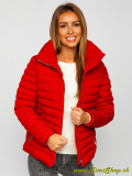 Zimná bunda bez kapucne - Červena