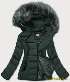 Zimná bunda s kapucňou - Zelena