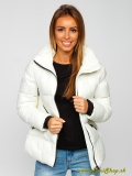 Zimná prešívaná bunda bez kapucne - Biela