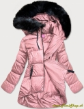 Asymetrická zimná bunda - Ružova