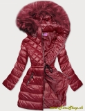 Zimná bunda prešívaná s kapucňou - Bordo