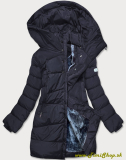 Zimná bunda s neodopínateľnou kapucňou - Granat