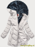 Zimná bunda vzadu so zipsom - Béžova