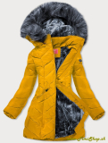 Zimná bunda s kapucňou - Žlta