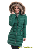 Dámska zimná bunda s odopínateľnou kapucňou - Zelena