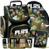 Školský taška/aktovka 3v1 Minecraft  - Čierna