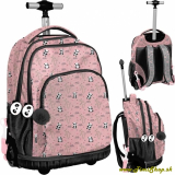 Školský batoh na kolieskach Panda - Ružova