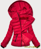 Dámska zimná bunda s kožušinkou na golieri - Červena