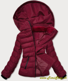 Dámska zimná bunda s kožušinkou na golieri - Bordo