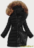 Zimná bunda s kožušinkou - Čierna
