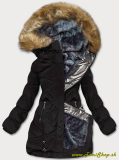 Prešívaná zimná bunda - Čierna-graffit