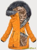 Prešívaná zimná bunda - Žlta-béžova