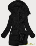 Zimná bunda s neodopínateľnou kapucňou - Čierna