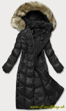 Ľahká dlhá zimná bunda - Čierna