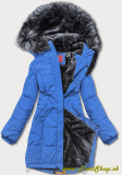 Zimná bunda vzadu patentky - Modra