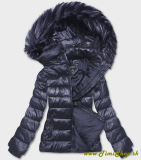 Krátka zimná bunda s vreckom na rukáve - Granat