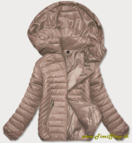 Prechodná prešívaná bunda s kapucňou - Béžova