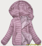 Prechodná prešívaná bunda s kapucňou - Ružova