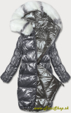 Obojstranná metalická zimná bunda - Graffit-siva