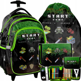 Školský batoh na kolieskach 3v1 Minecraft - Čierna