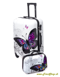 Cestovný kufor stredný XL + kufrík - Motýle