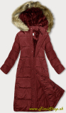 Dlhá zimná bunda - Tm.červena