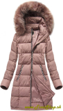 Prešívaná dlhá zimná bunda - Ružova