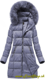 Prešívaná dlhá zimná bunda - Sv.fialova
