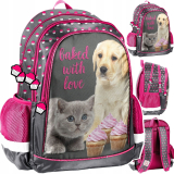 Školský batoh Labrador a mačiatko - Siva