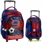 Školský batoh na kolieskách Futbal - Granat