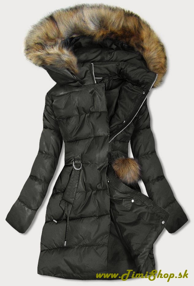 Prešívaná zimná bunda - Khaki - veľkosť: S - SKLADOM