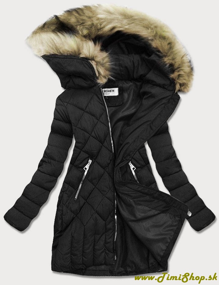 Prešívaná zimná bunda - Čierna