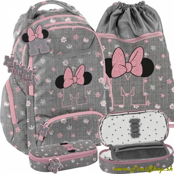 Školský batoh 3v1 Minnie Mouse - Siva