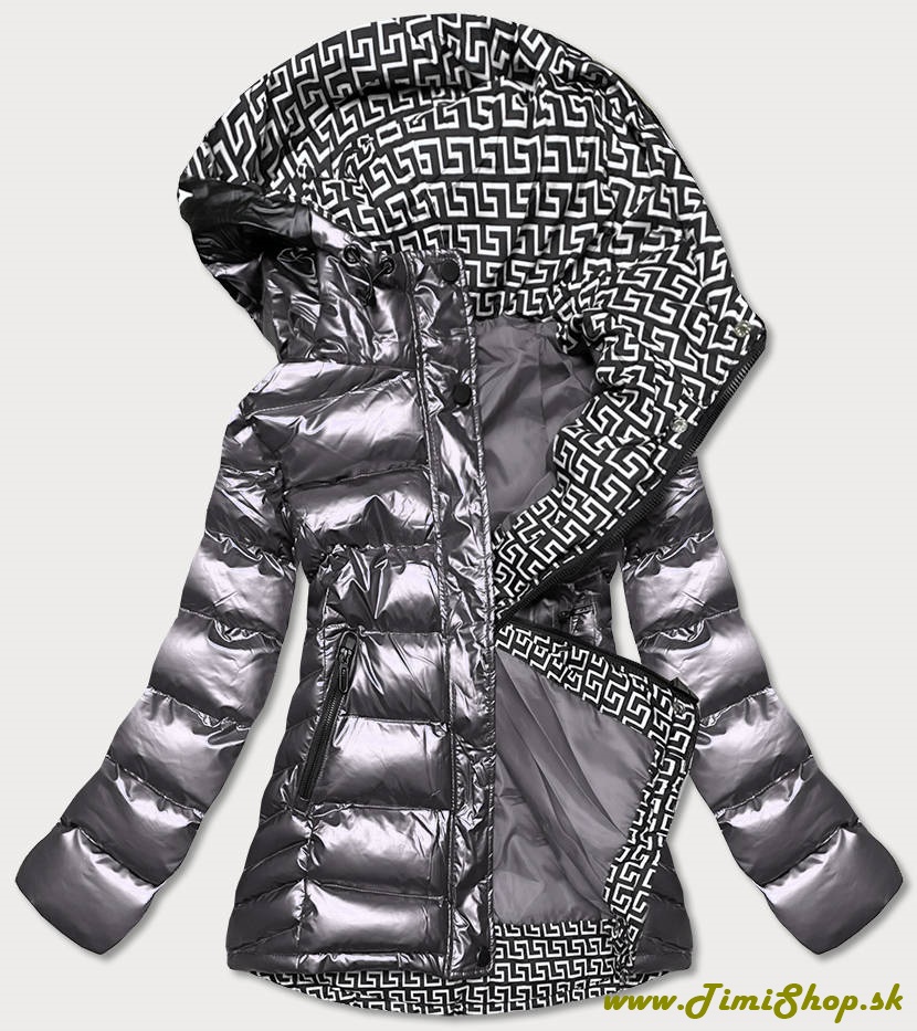 Metalická zimná bunda - Strieborna