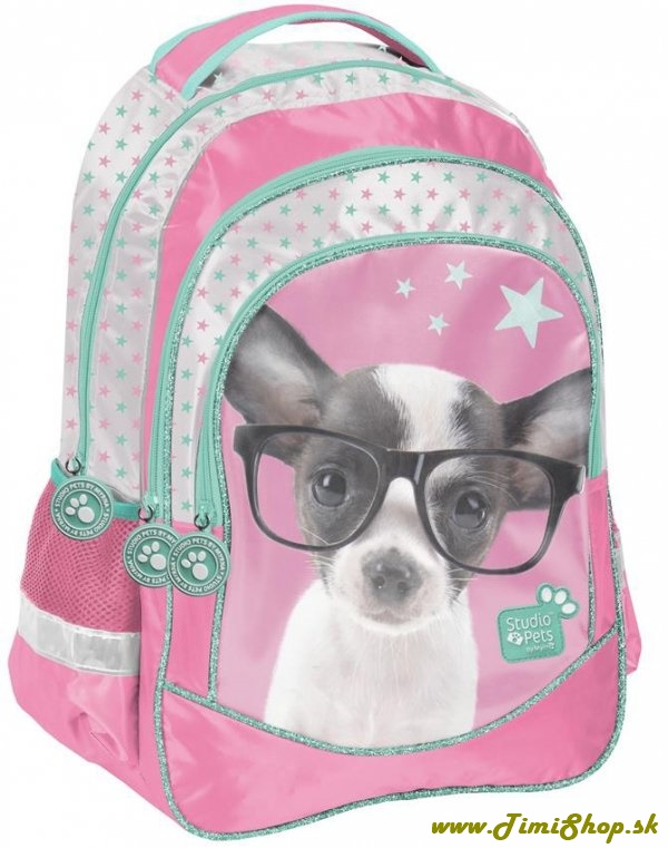 Školský batoh Pes s veľkými okuliarmi