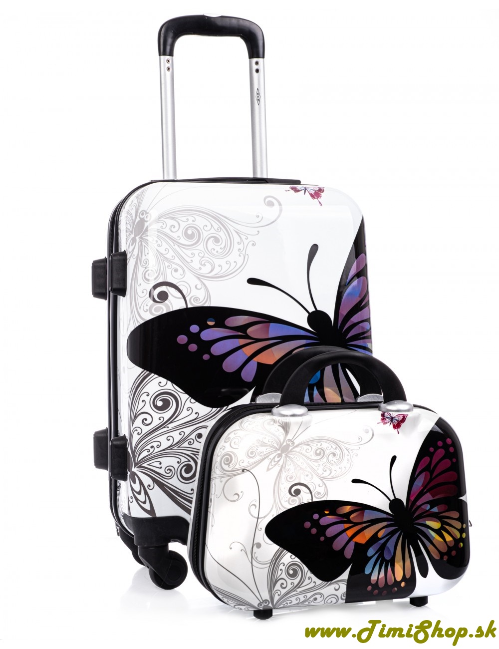 Cestovný kufor + kufrík - Motýle