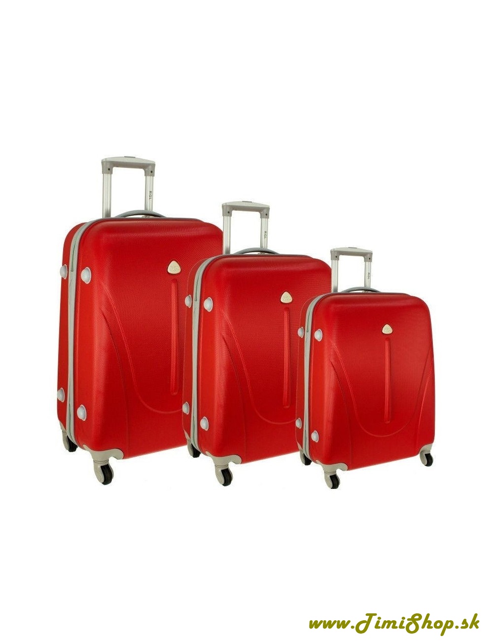 Sada cestovných kufrov 3v1 XXL, XL, L - Červena