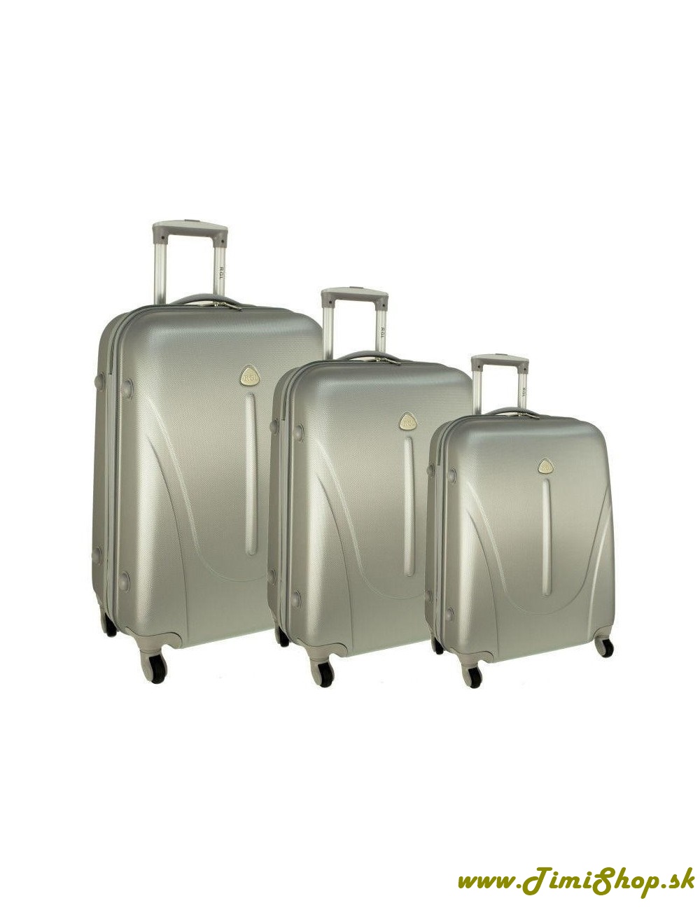 Sada cestovných kufrov 3v1 XXL, XL, L - Strieborna