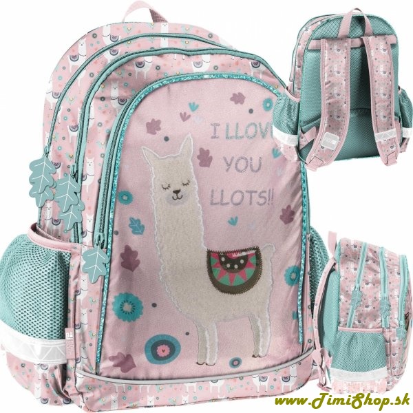 Školský batoh Lama - Ružova