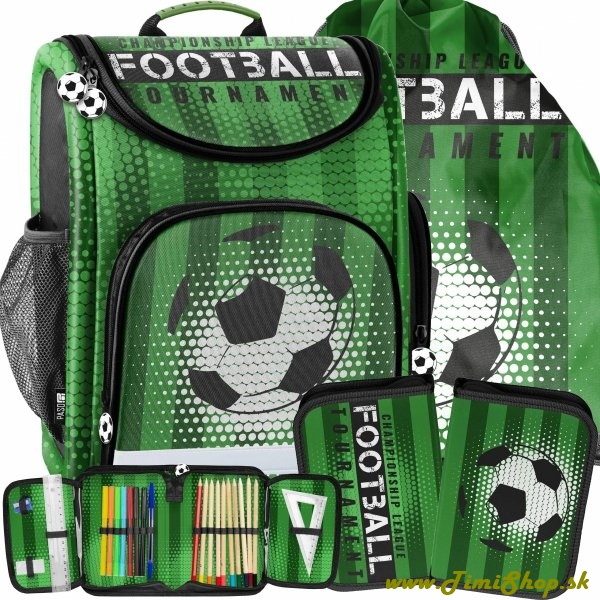 Školská taška/aktovka 3v1 Football - Zelena