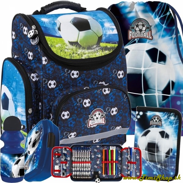 Školská taška/aktovka 5v1 Futbal - Granat