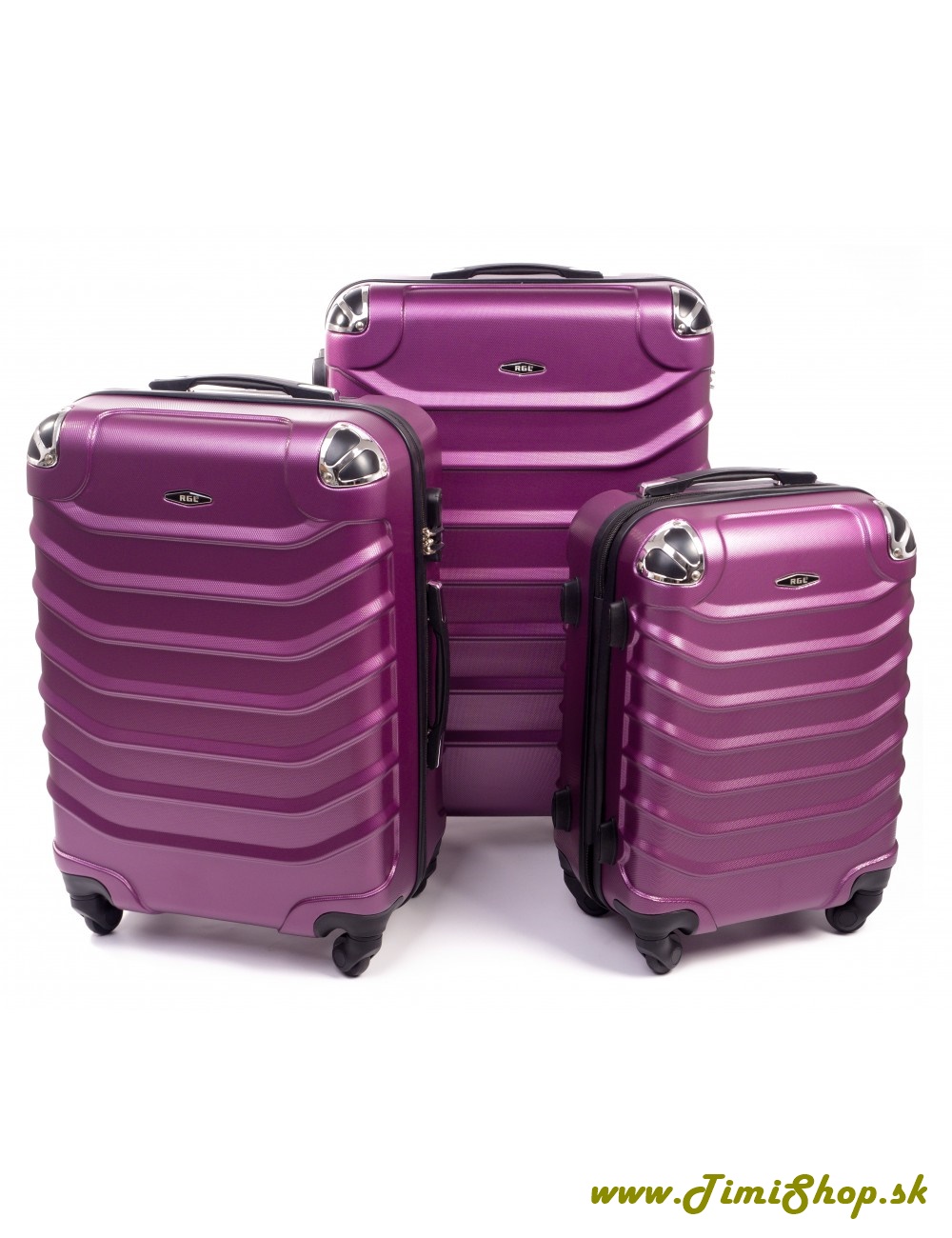 Sada cestovných kufrov 3v1 XXL, XL, L - Fialova
