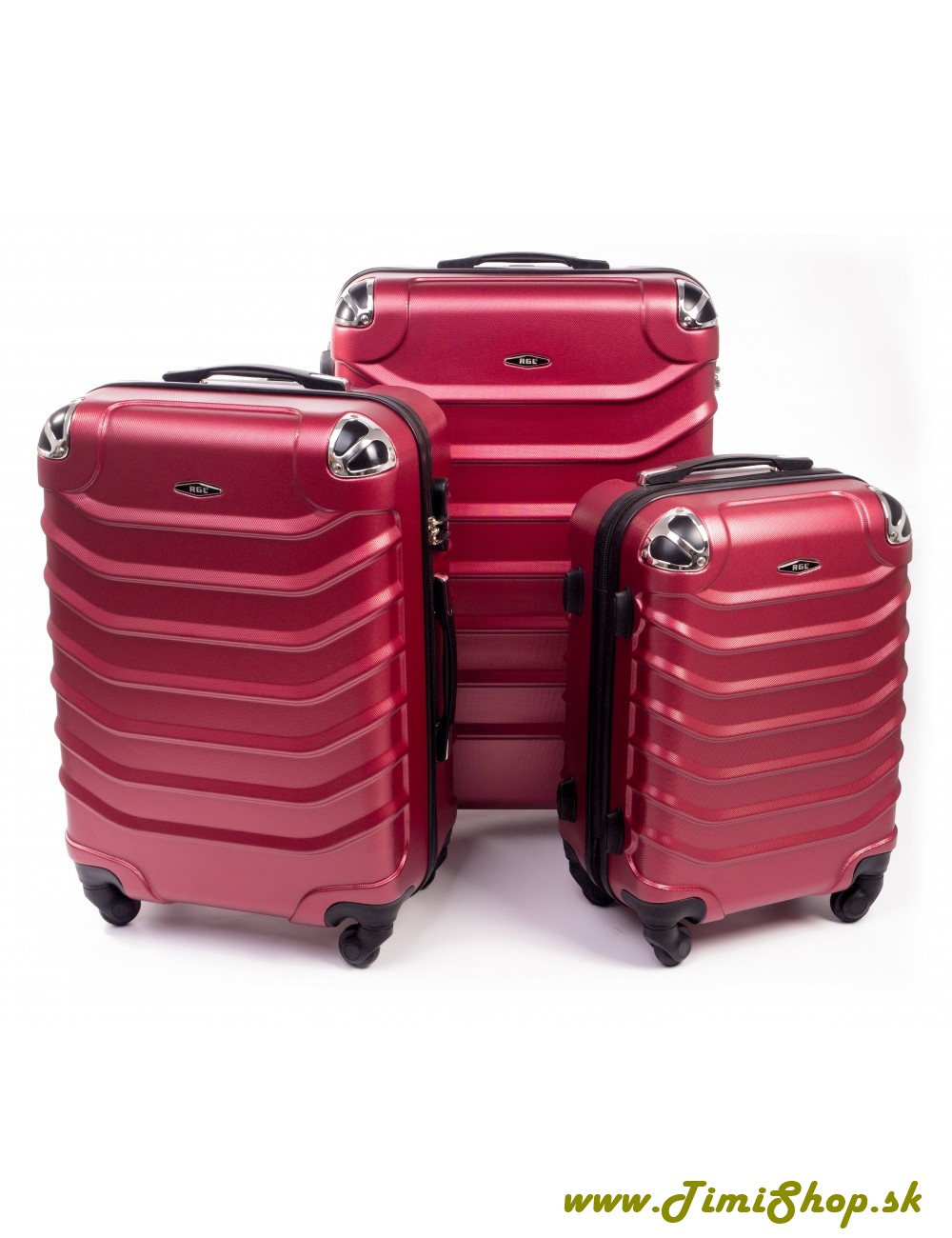 Sada cestovných kufrov 3v1 XXL, XL, L - Bordo